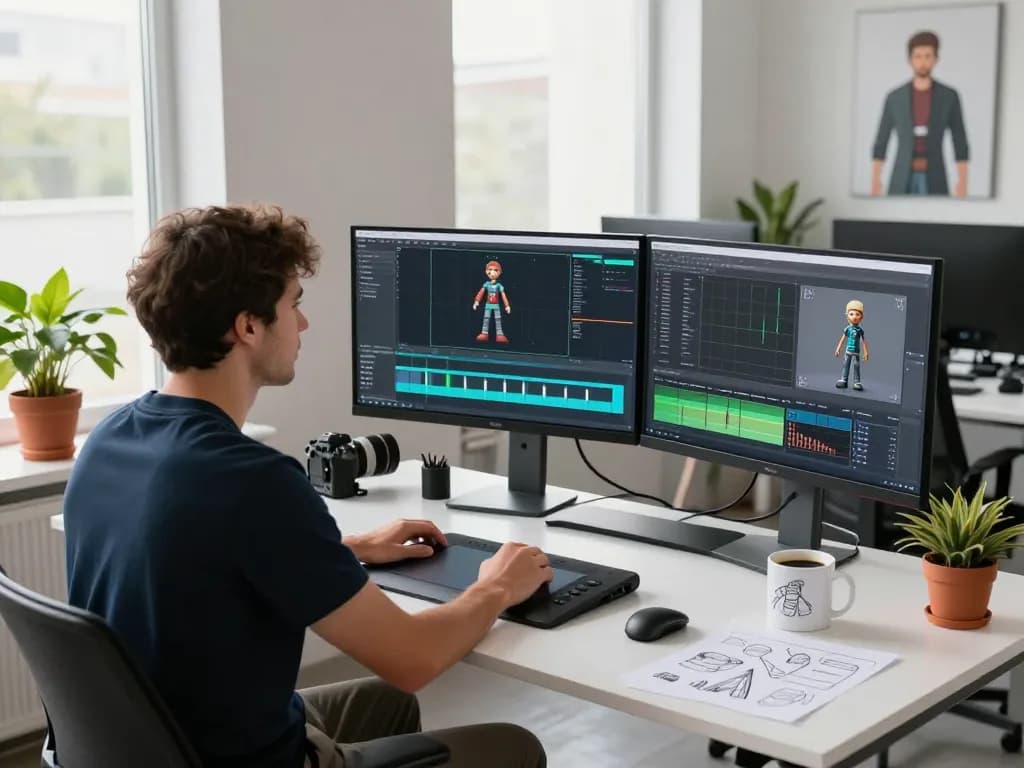 Creating stunning animations with motion control technology in a modern workspace
