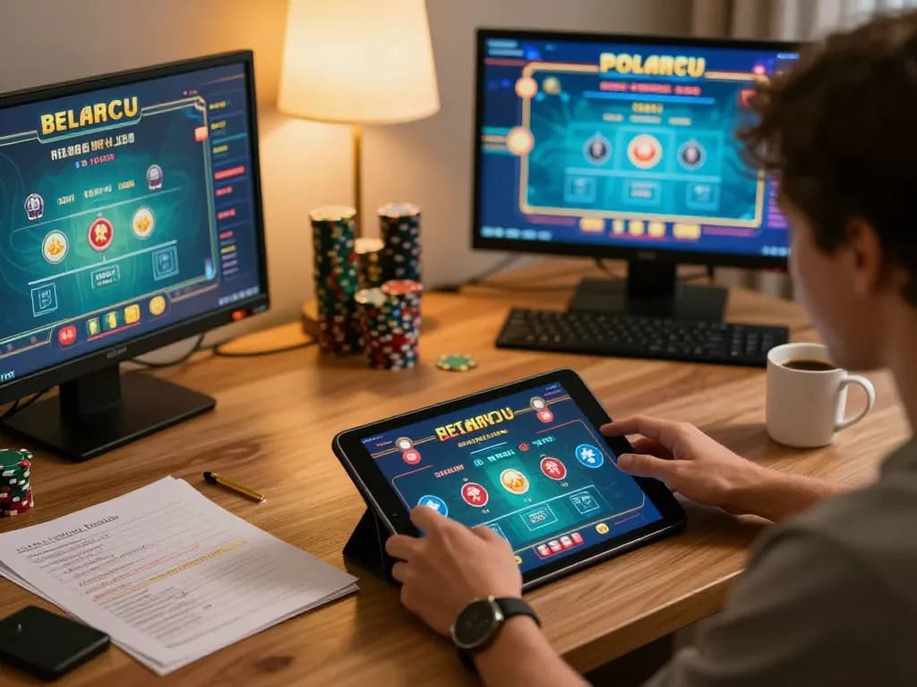 Engaging live dealer gaming experience showcasing trang chủ bl555 on tablet in a cozy home.