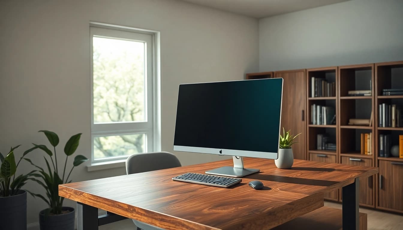 Arbeitsplatz mit PC Windows 11 und modernem Design.