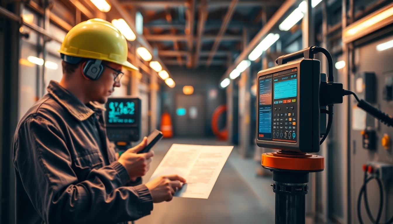 Fachtechniker führt eine DGUV V3 Prüfung an elektrisch Geräten durch, sorgt für Sicherheit und Qualität.
