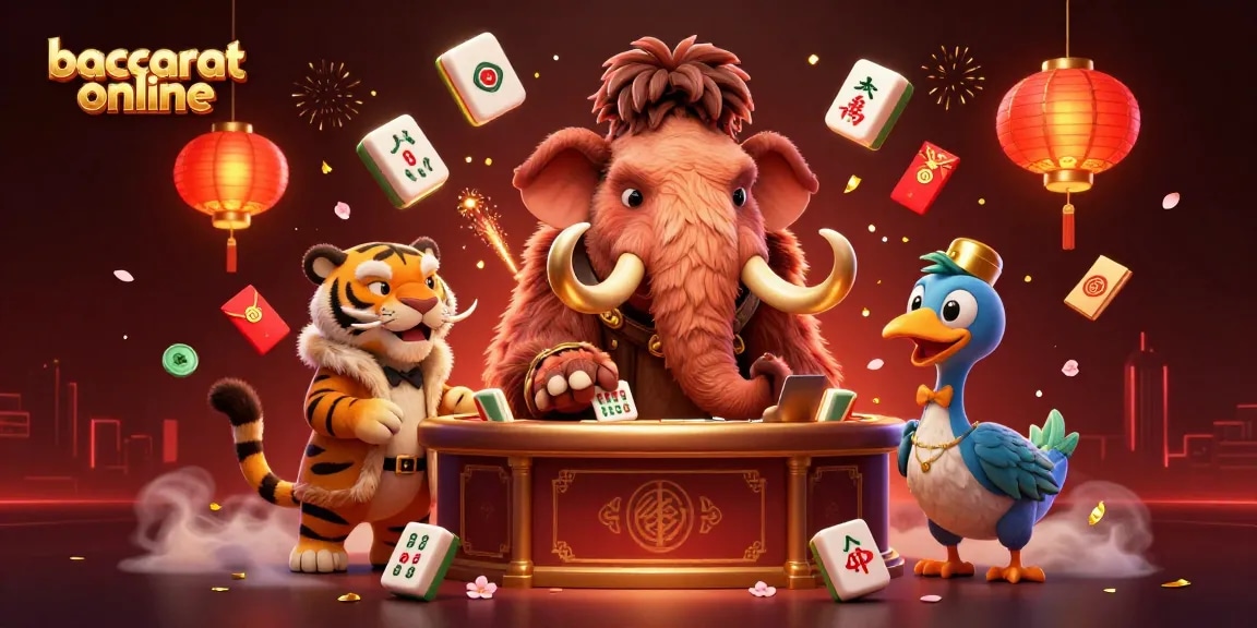 Baccarat online excitement captured with vibrant characters and game elements in a thrilling casino scene