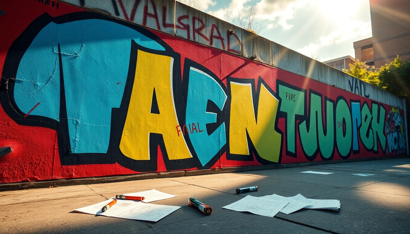 Entdecken Sie faszinierende Graffiti Frankfurt in einer urbanen Straßenszene mit leuchtenden Farben und kreativen Details.