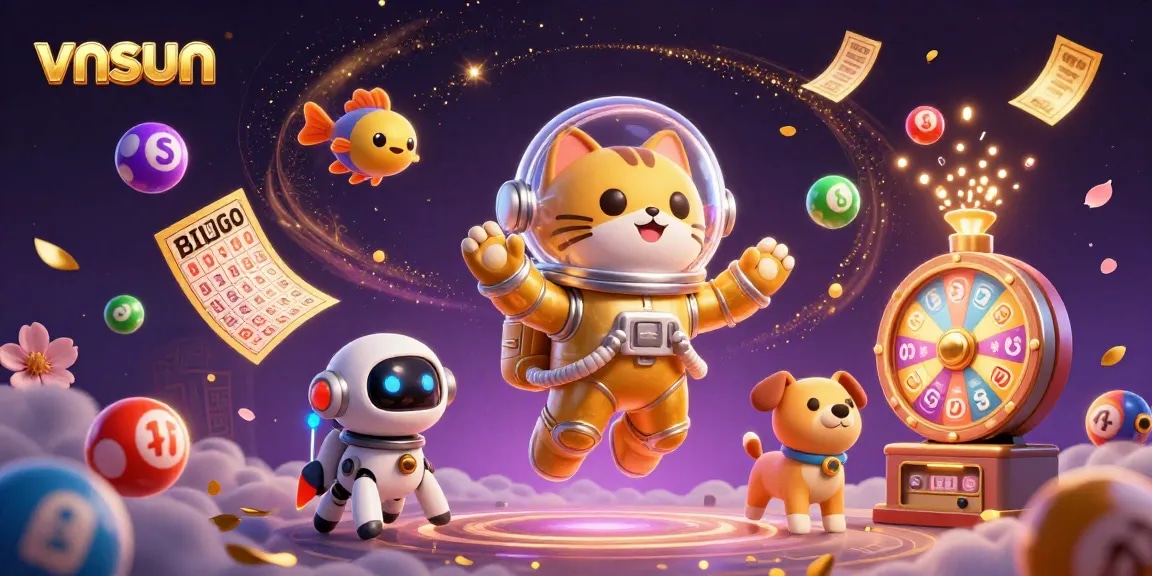 Experience the thrill of winning at vnsun with a captivating 3D casino illustration showcasing vibrant lottery elements.
