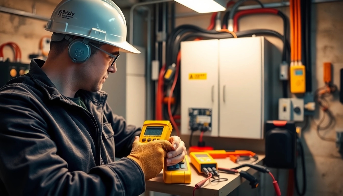 Inspecting electrical devices during the DGUV V3 Prüfung for safety and compliance.