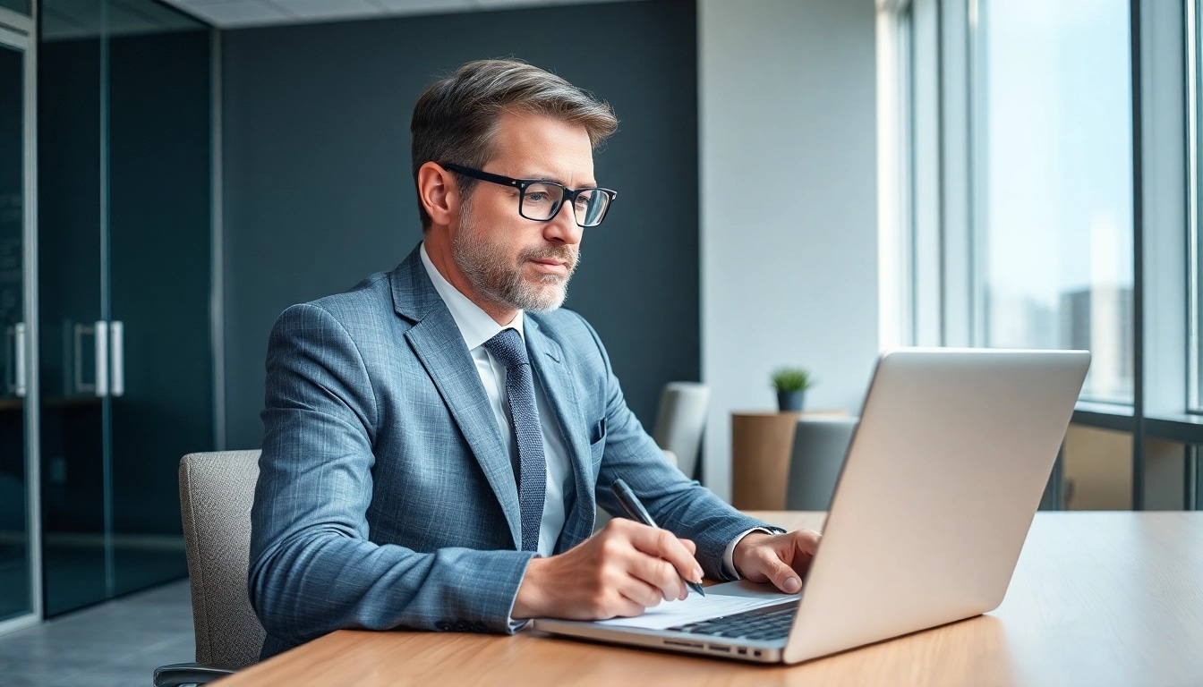 Headhunter Chemnitz bei der Arbeit an einem modernen Schreibtisch.