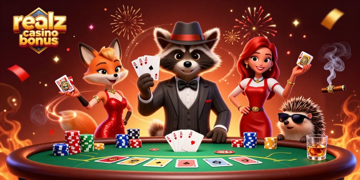Erlebe den realz casino bonus mit einem fesselnden Poker-Szenario voller Spannung und Energie.