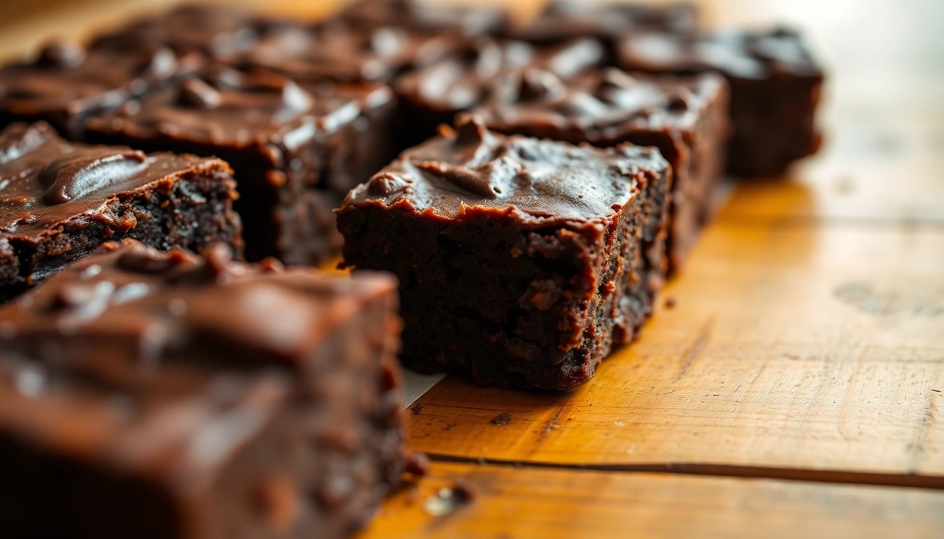 Indulge in freshly baked weed brownies, rich and fudgy with a glossy chocolate surface, perfect for savoring.