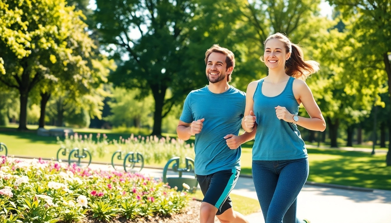Aktive Person genießt die Freiheit beim Joggen im Park, repräsentierend für einen gesunden Gewichtsverlust.