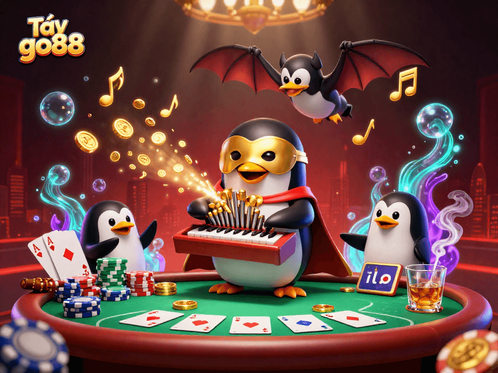 Experience excitement and rewards with Tải go88 as golden coins cascade in a vibrant casino scene.