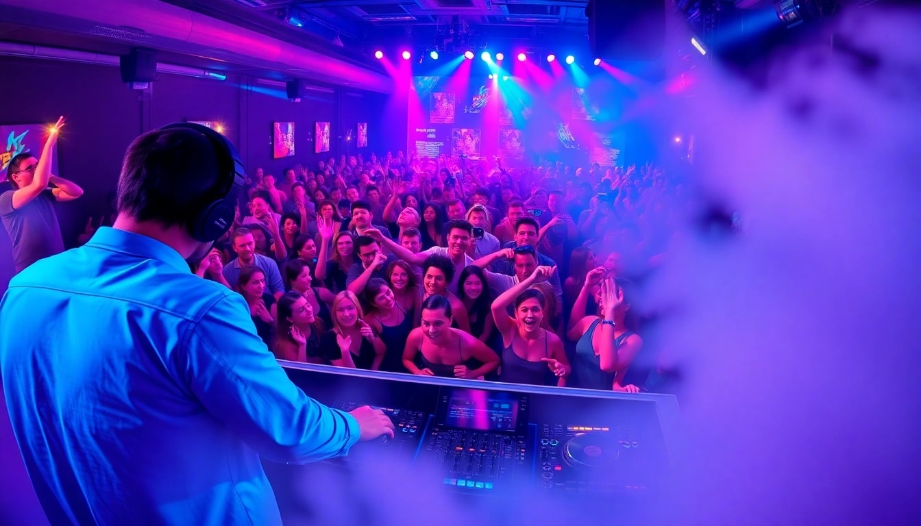 DJ in München begeistert die Menge mit electrifying Beats bei einem Live-Event.