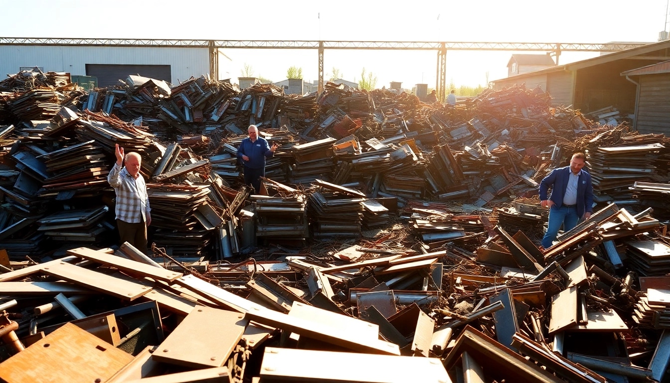 Sort and sell valuable metals at Schrottplatz Remscheid while showcasing a bustling recycling environment.