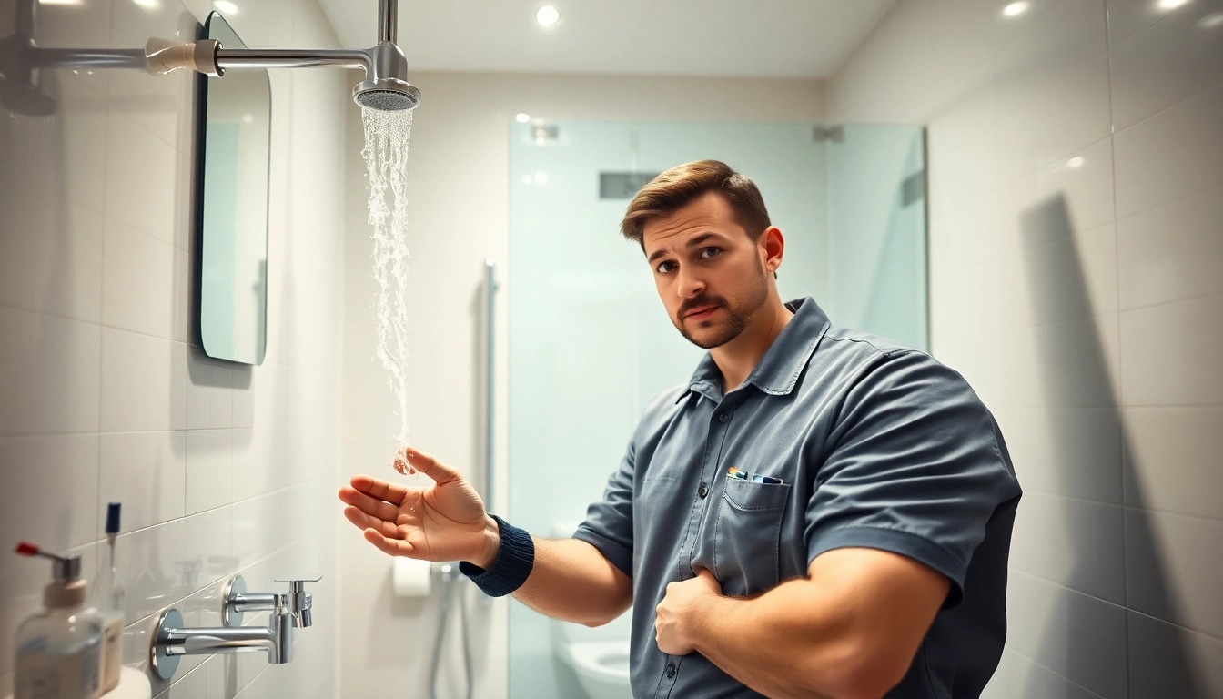 Sanitär Notdienst Techniker bietet schnelle Hilfe bei Rohrproblemen im modernen Badezimmer.
