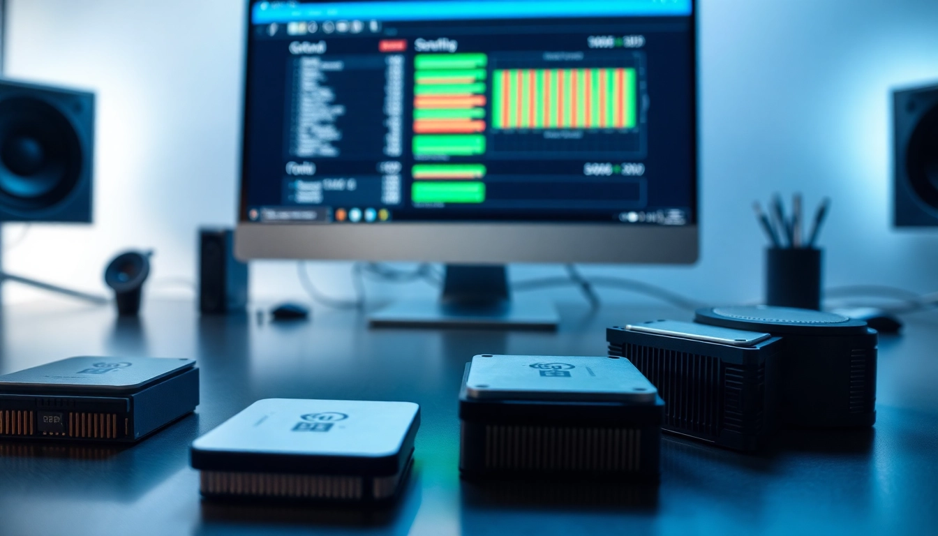 Prozessor Vergleich von leistungsstarken CPUs in einem modernen Arbeitsbereich.