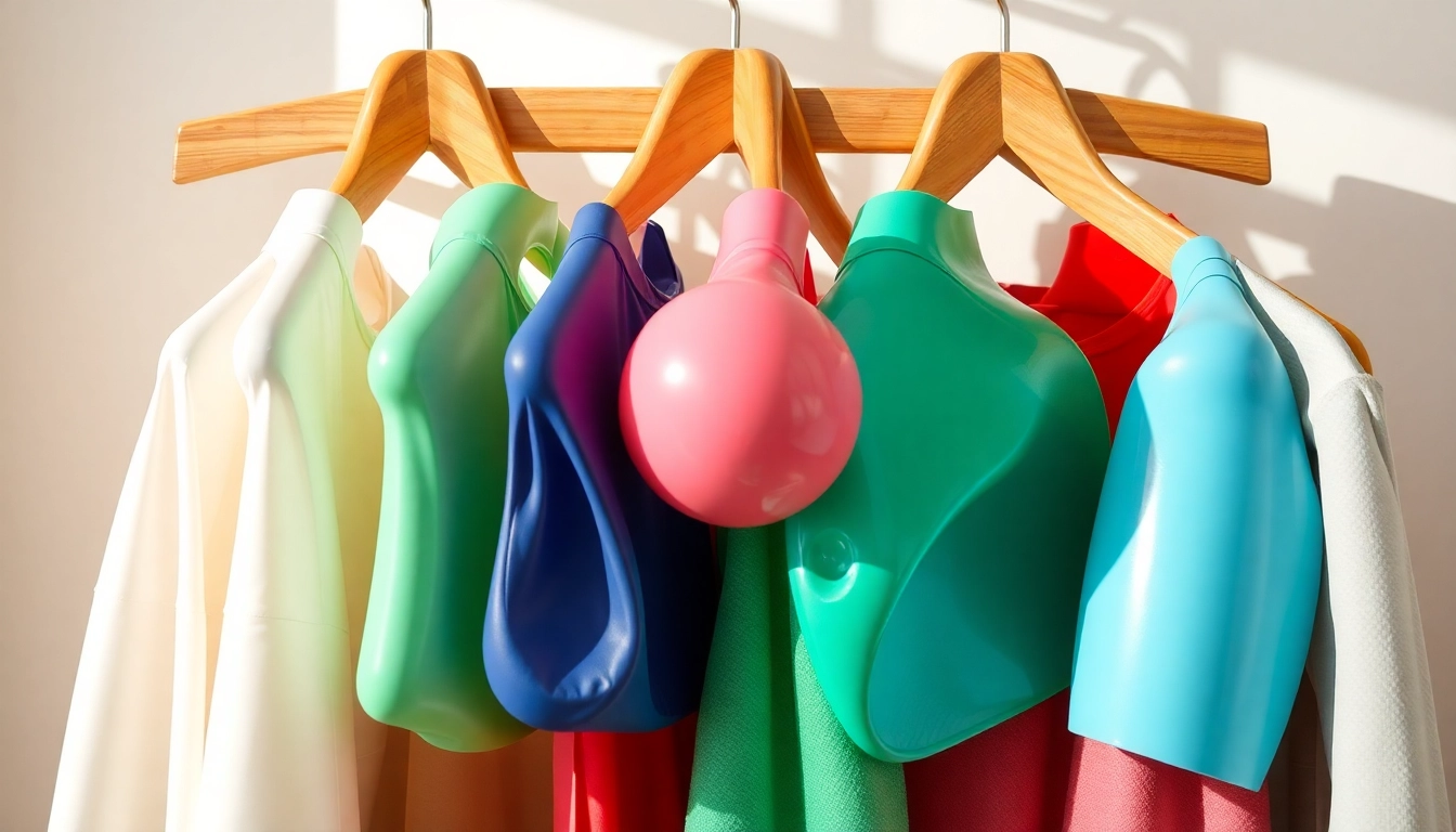 Kunststoff kleiderbügel farbenfroh und stilvoll präsentiert auf einem Kleiderständer für moderne Aufbewahrungslösungen.