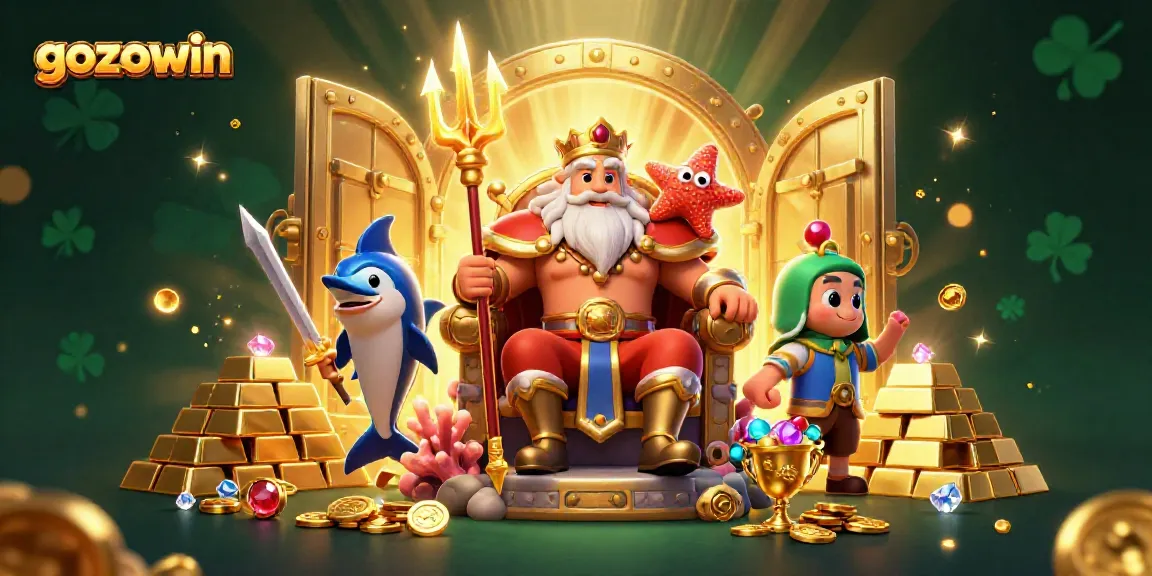 Engage with gozowin, showcasing underwater treasures and casino vibrance in a rich 3D scene.
