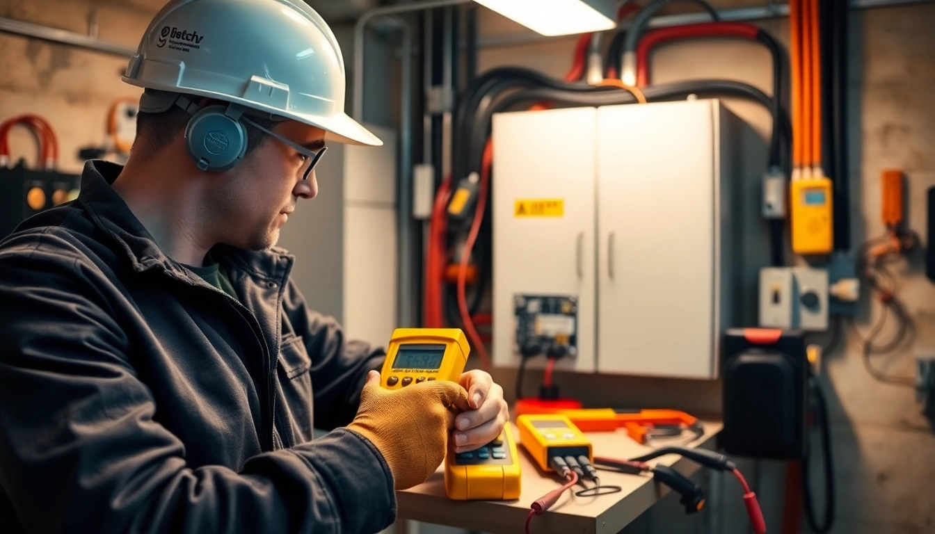 Inspecting electrical devices during the DGUV V3 Prüfung for safety and compliance.