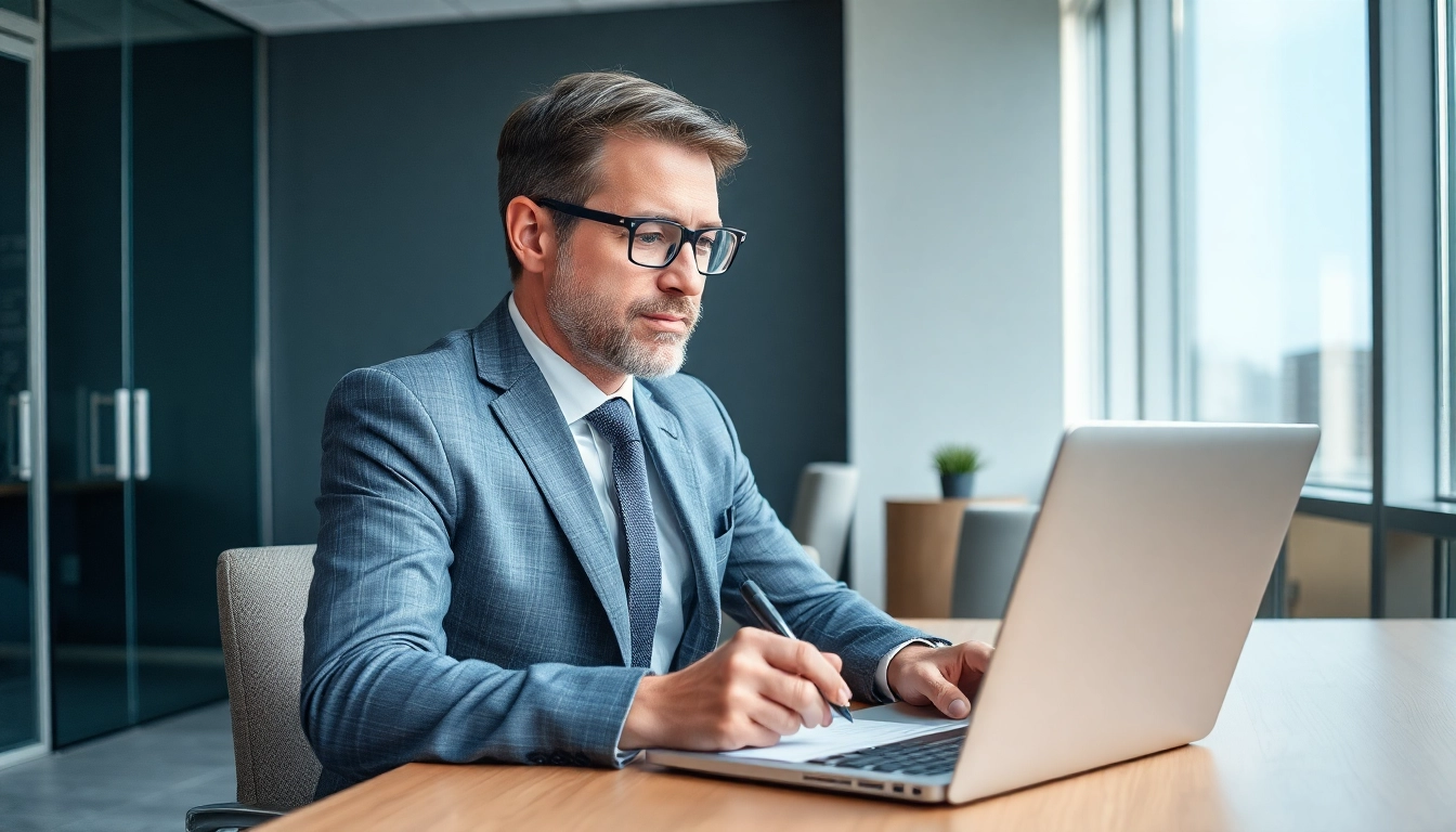Headhunter Chemnitz bei der Arbeit an einem modernen Schreibtisch.