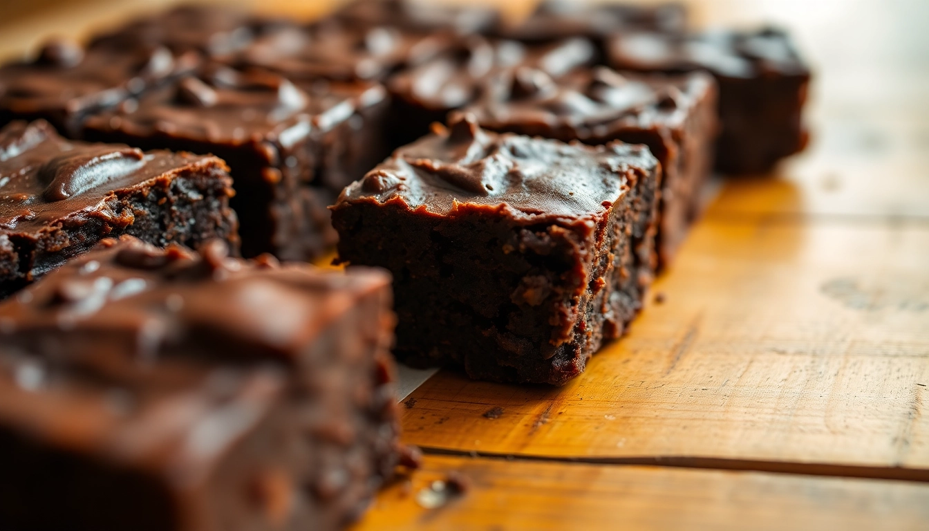 Indulge in freshly baked weed brownies, rich and fudgy with a glossy chocolate surface, perfect for savoring.