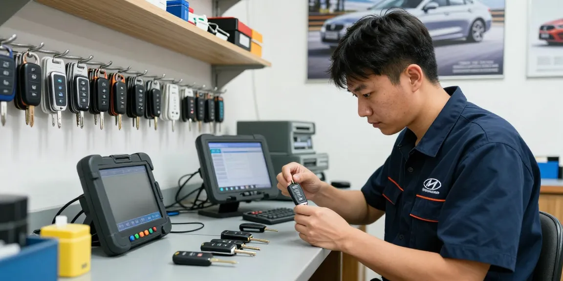 Ersatzschlüssel Auto werden von einem professionellen Schlüsseldienst im Werkstattumfeld präzise bearbeitet.