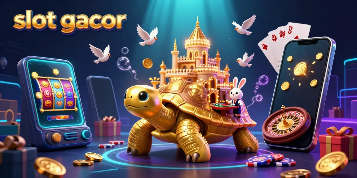 Experience the thrill of slot gacor with vibrant casino elements and golden treasures in a dynamic 3D scene.