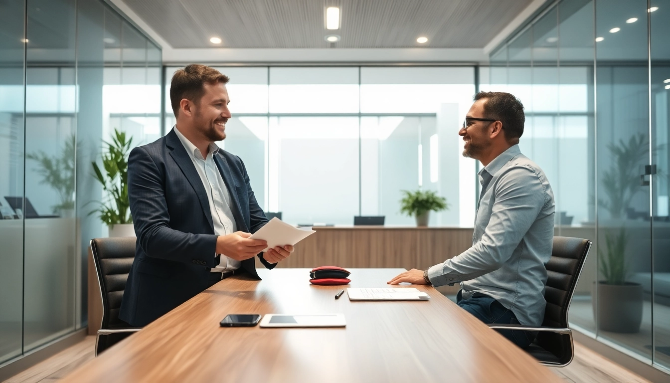Headhunter Bochum unterstützt Kandidaten bei der Jobsuche in einem modernen Büro.