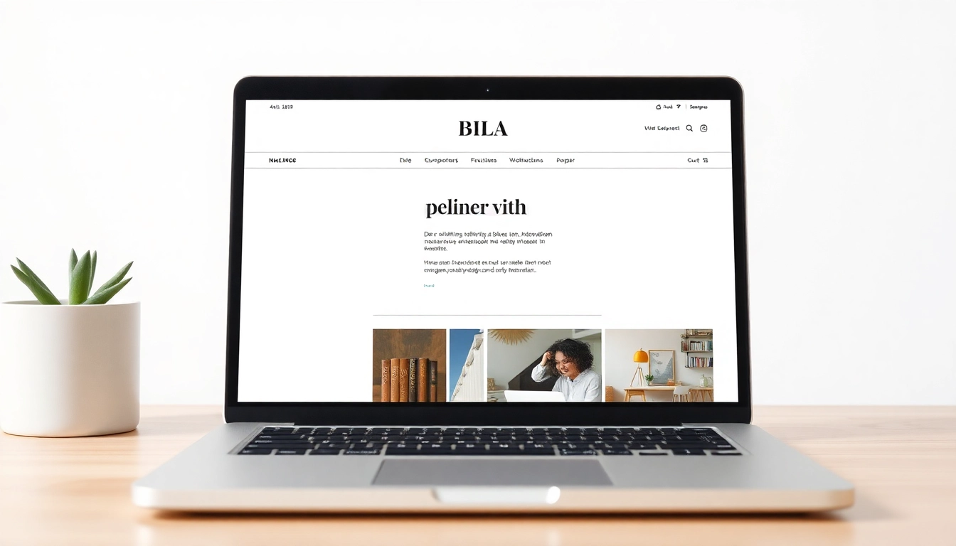 Onlinemagazin auf einem Laptop zeigt inspirierende Inhalte und einladende Gestaltung.
