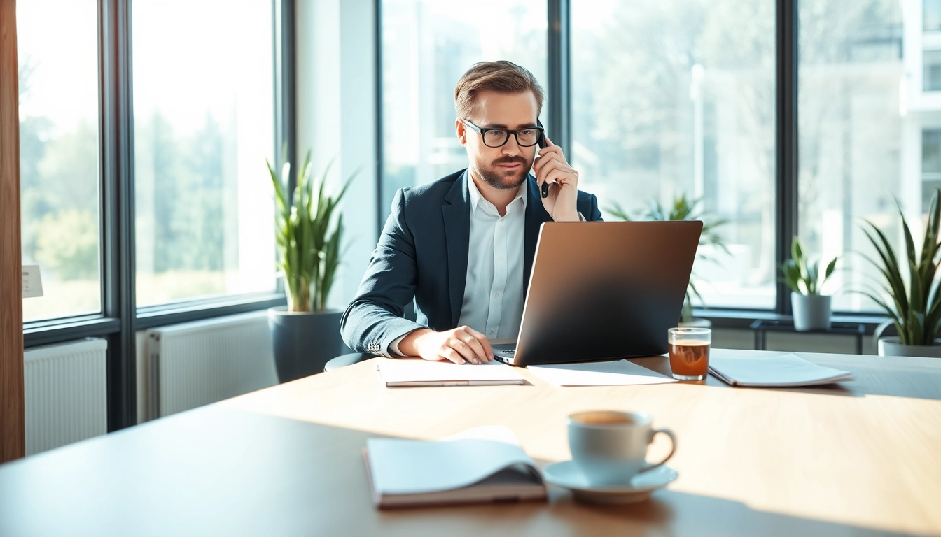 Headhunter Kassel arbeitet professionell im Büro und berät Kunden.