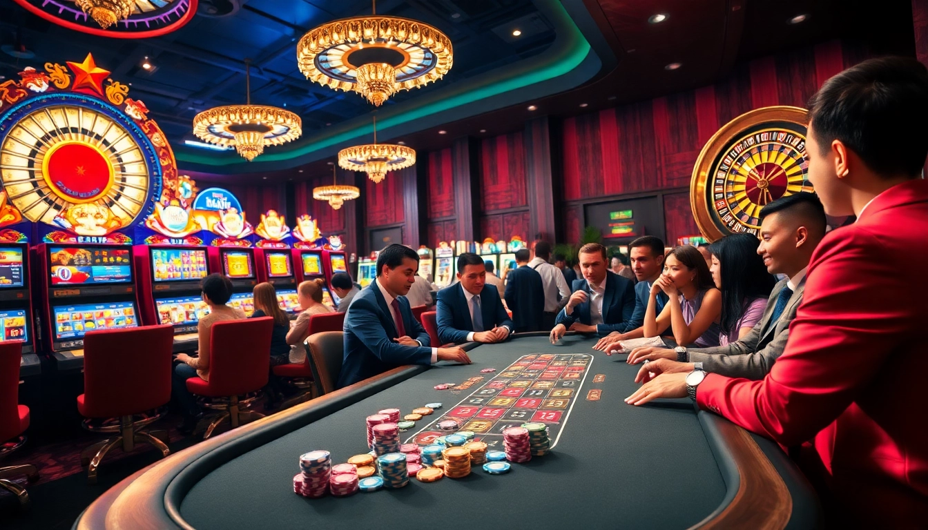 Engaging poker game scene at https://topclub.website/ featuring colorful chips and excited players.