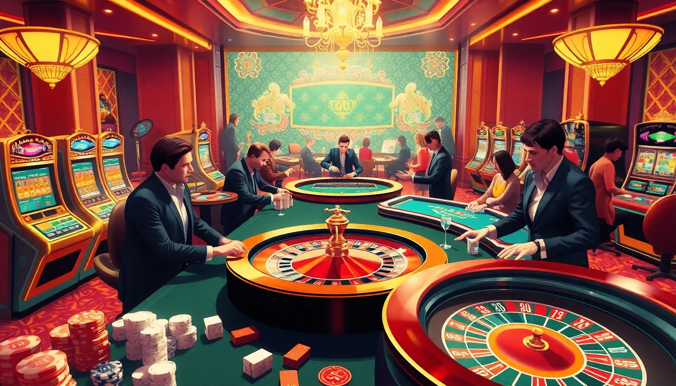 Players enjoying a vibrant game environment at https://topclub.site/, showcasing thrilling casino action.