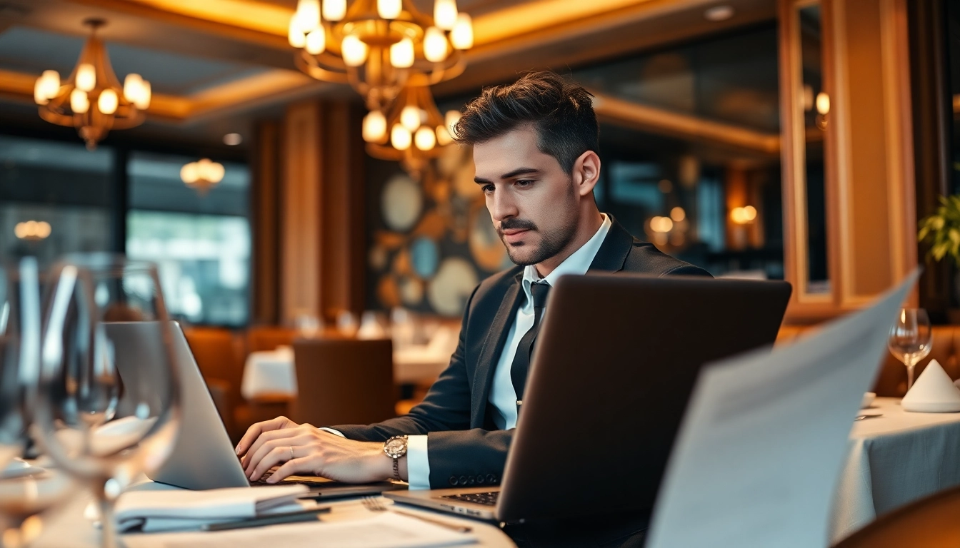 Headhunter Gastronomie analysiert Kandidaten in einem eleganten Restaurant