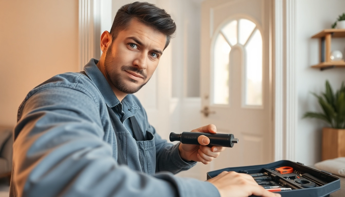 Schlüsseldienst Pankow durchführen eine beschädigungsfreie Türöffnung in einem Wohngebiet.