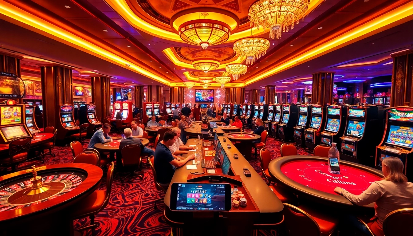 Excitement at the 88i nhà cái casino with players enjoying roulette and poker.