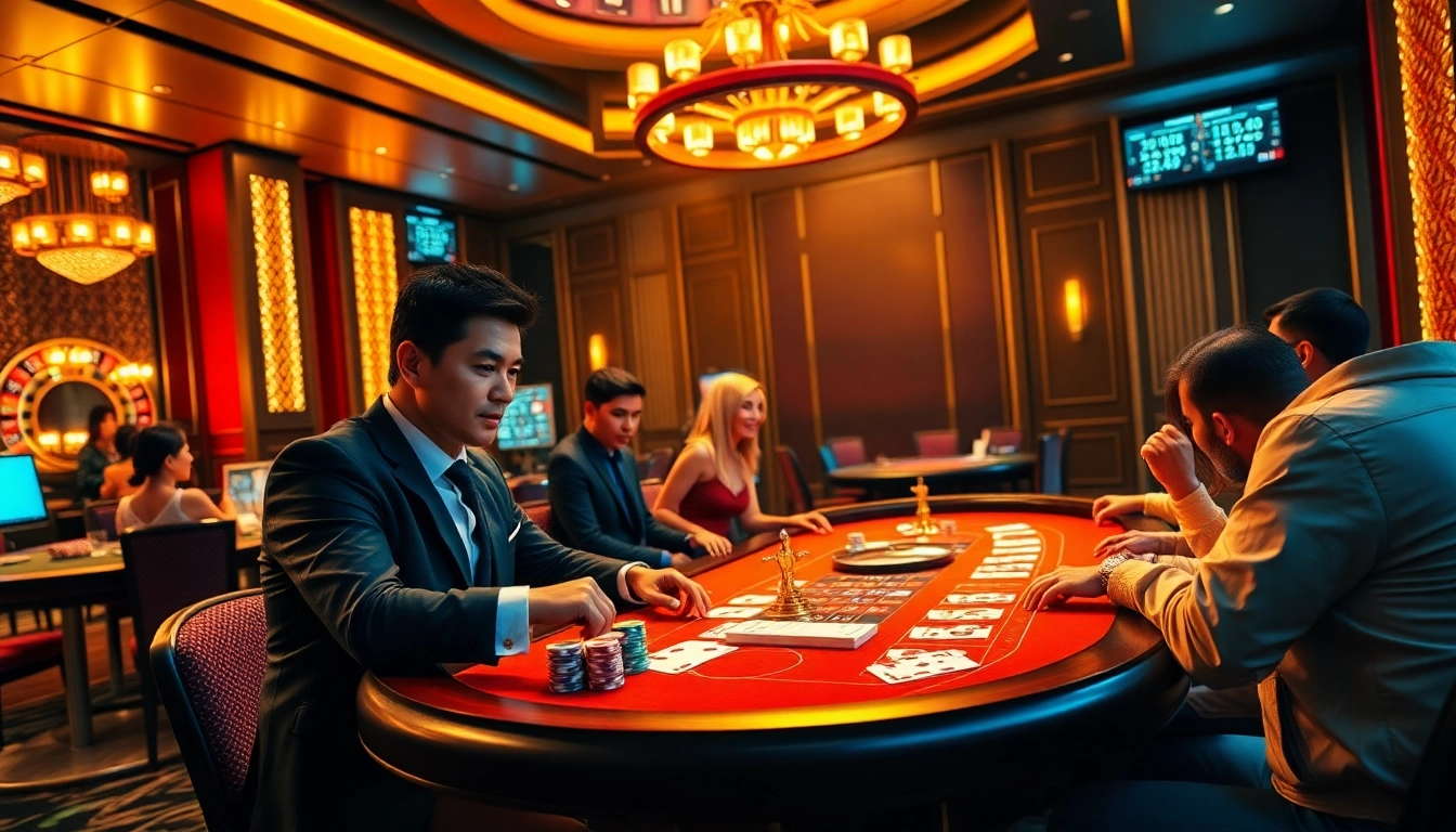 Engage with kèo nhà cái 5 betting options at a luxurious casino table scene.