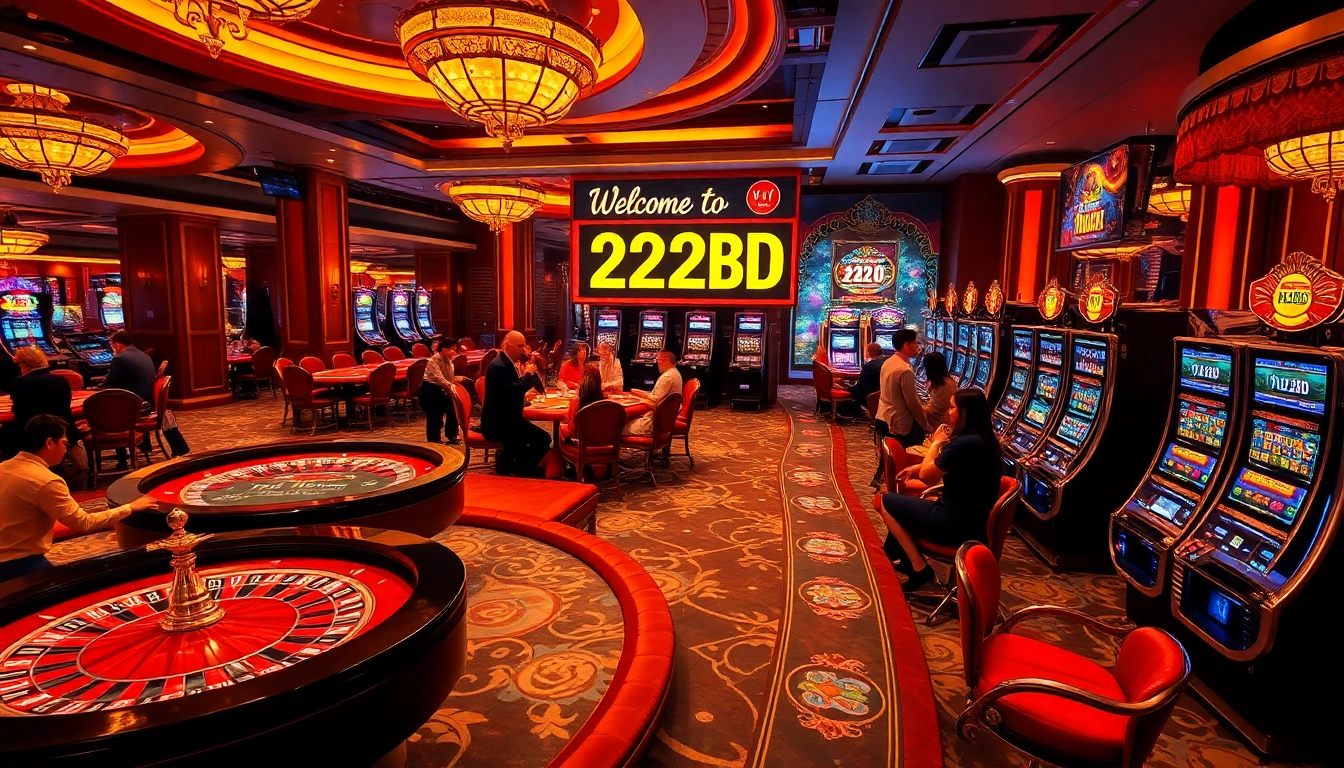 Experience the thrill of live gaming at 222BD Casino with vibrant tables and exciting action.