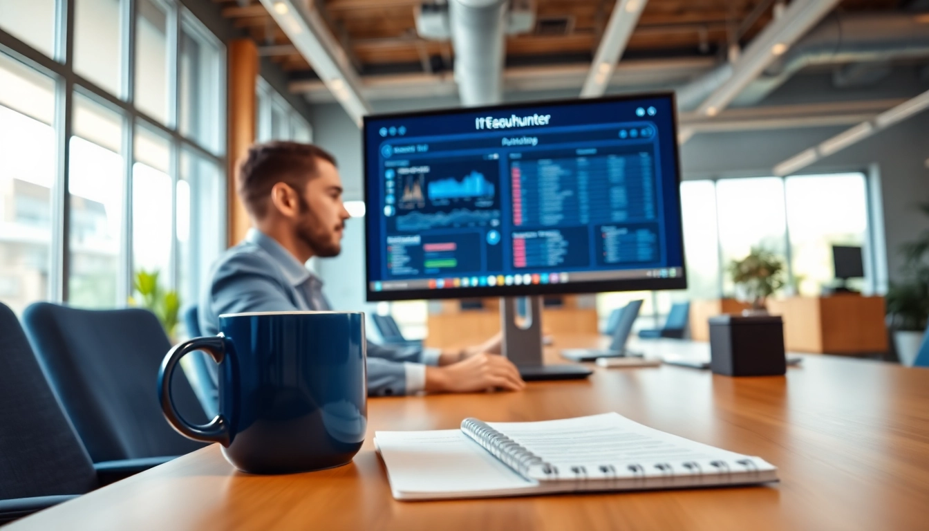 Headhunter IT analysiert Kandidaten in modernem Büro bei Tageslicht.