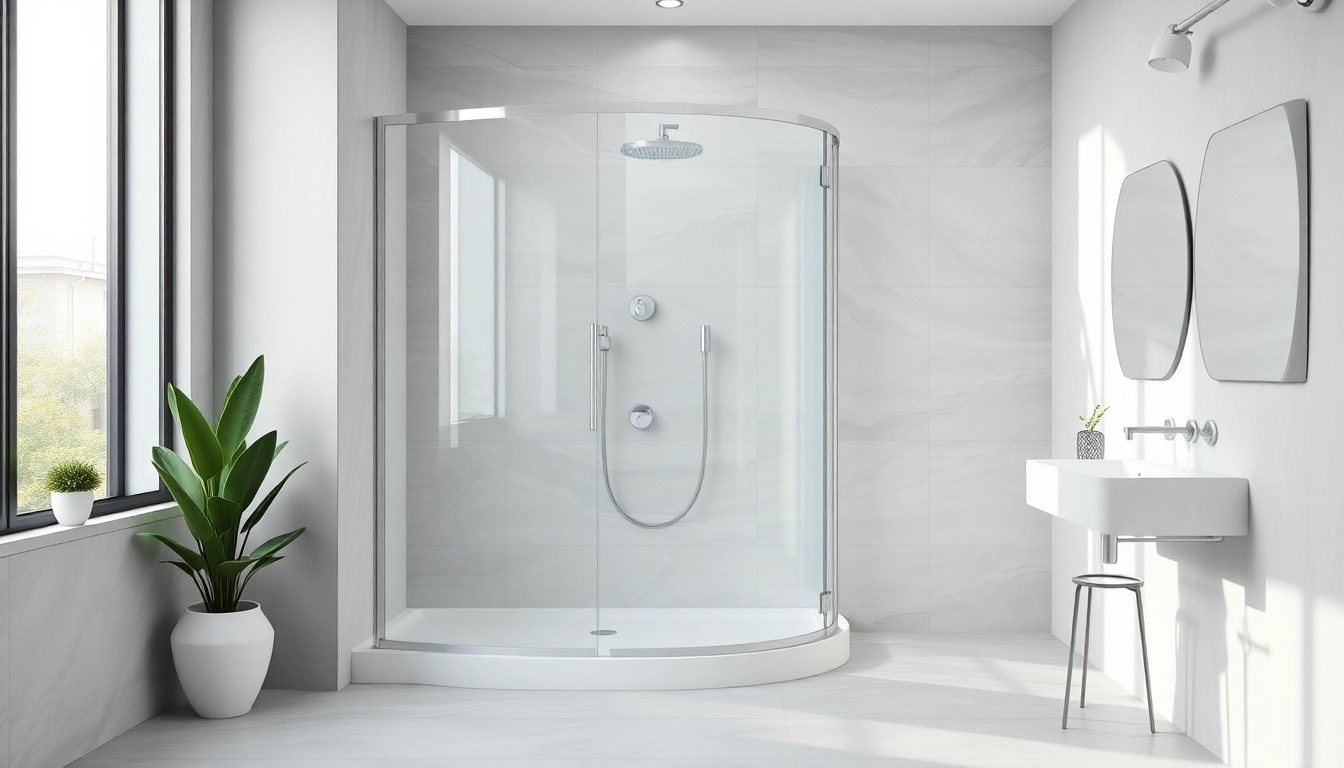 Erleben Sie eine duschkabine 80x80 eckeinstieg mit modernem Design in einem eleganten Badezimmer.