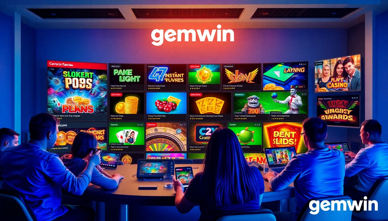 Engaging scene of gemwin online gaming platform with diverse games and user-friendly interface.